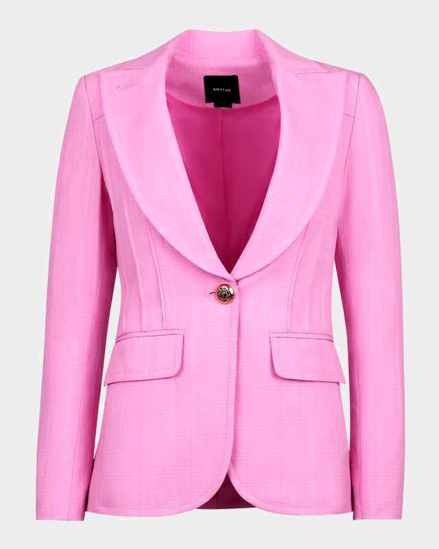Single-Breasted Pintuck Blazer